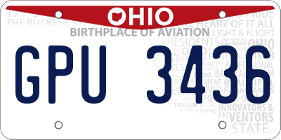 OH license plate GPU3436