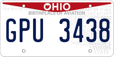OH license plate GPU3438