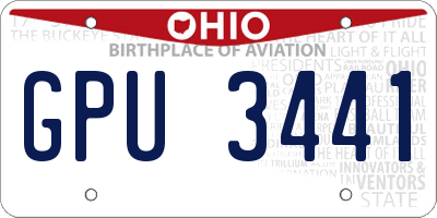 OH license plate GPU3441