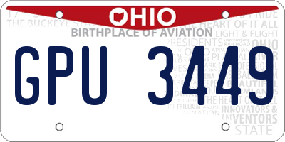 OH license plate GPU3449