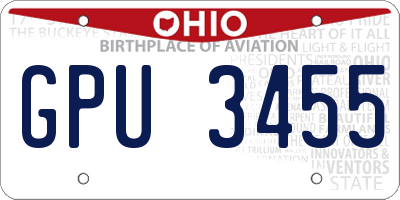 OH license plate GPU3455