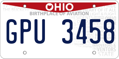 OH license plate GPU3458