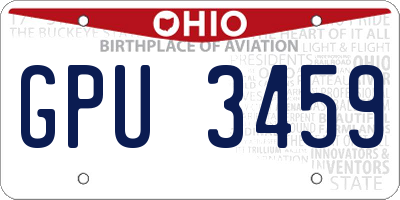 OH license plate GPU3459