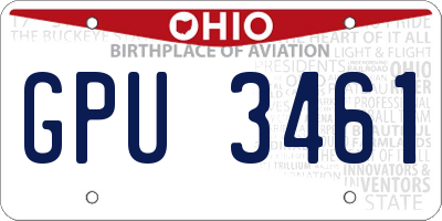 OH license plate GPU3461