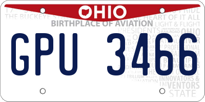 OH license plate GPU3466
