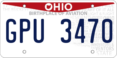 OH license plate GPU3470