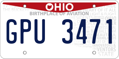 OH license plate GPU3471
