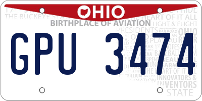 OH license plate GPU3474