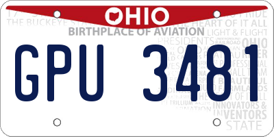 OH license plate GPU3481