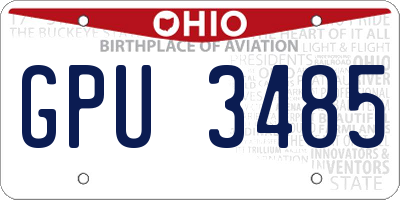 OH license plate GPU3485