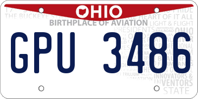 OH license plate GPU3486