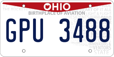 OH license plate GPU3488
