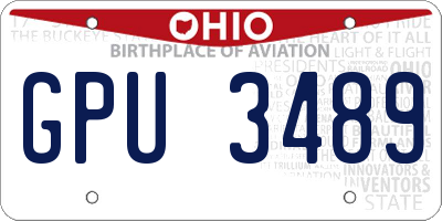 OH license plate GPU3489