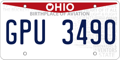 OH license plate GPU3490