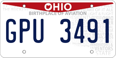 OH license plate GPU3491