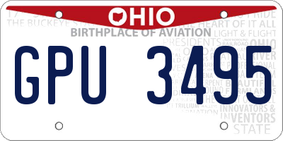OH license plate GPU3495