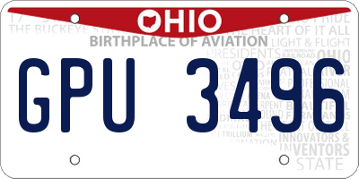 OH license plate GPU3496
