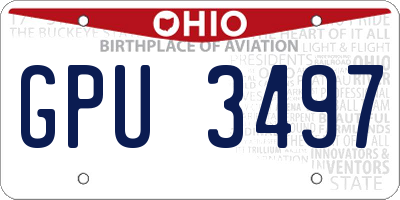 OH license plate GPU3497