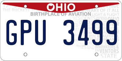 OH license plate GPU3499