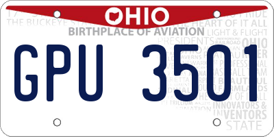 OH license plate GPU3501