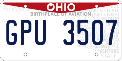 OH license plate GPU3507