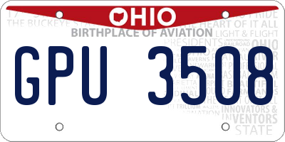 OH license plate GPU3508