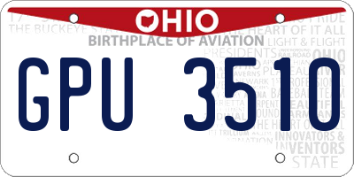 OH license plate GPU3510