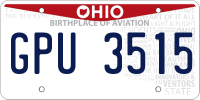 OH license plate GPU3515