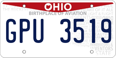 OH license plate GPU3519