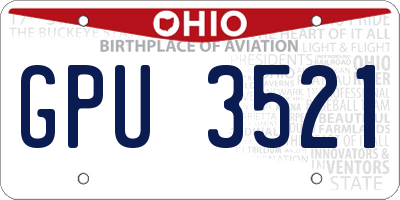 OH license plate GPU3521