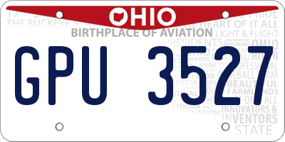 OH license plate GPU3527