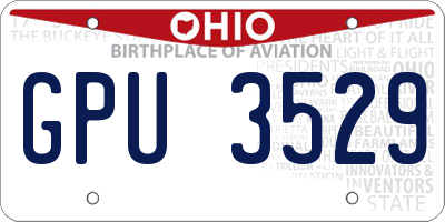 OH license plate GPU3529