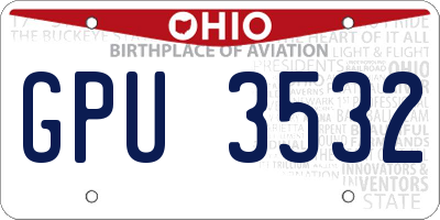 OH license plate GPU3532
