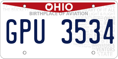 OH license plate GPU3534