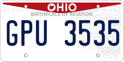OH license plate GPU3535