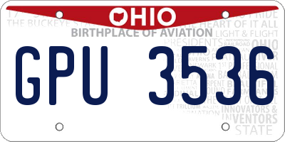 OH license plate GPU3536