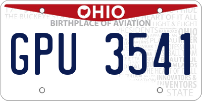 OH license plate GPU3541