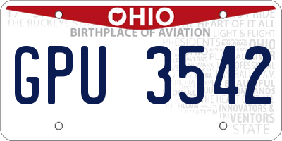 OH license plate GPU3542