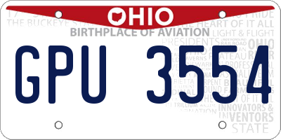 OH license plate GPU3554