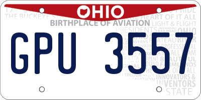 OH license plate GPU3557