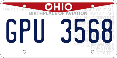 OH license plate GPU3568