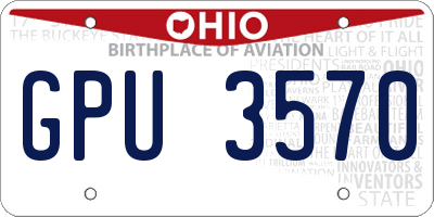 OH license plate GPU3570