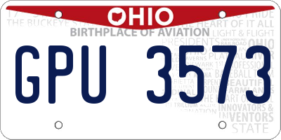 OH license plate GPU3573