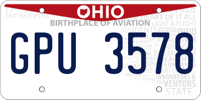 OH license plate GPU3578