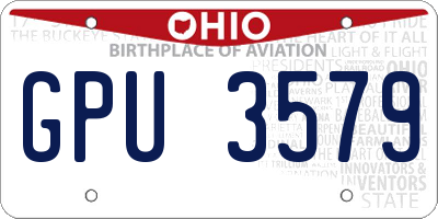 OH license plate GPU3579