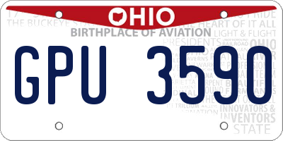 OH license plate GPU3590