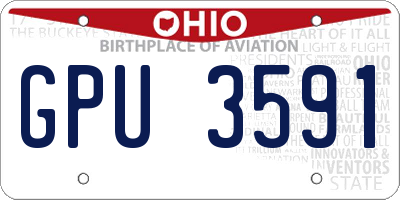 OH license plate GPU3591