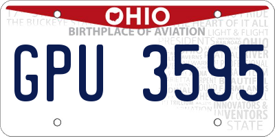 OH license plate GPU3595