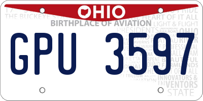 OH license plate GPU3597