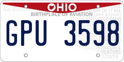 OH license plate GPU3598